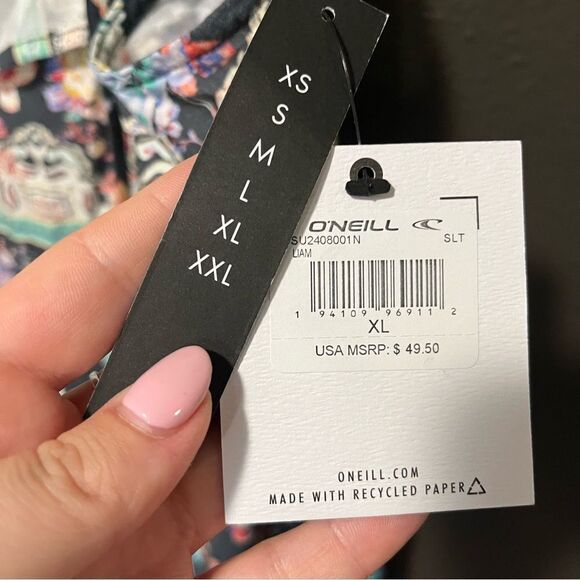 O'NEILL Liam Floral Print Romper in Slate XL - Picture 9 of 14